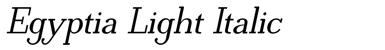 Egyptia Light Italic